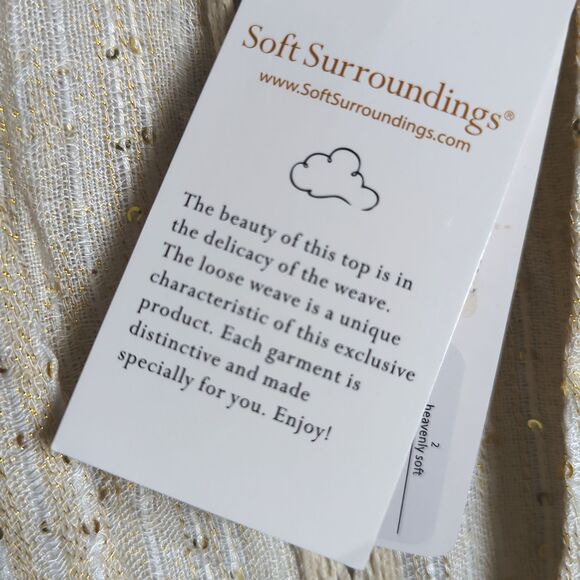 Soft Surroundings Cream Kimono Cardigan - Crochet Trim - Size SP - NWT - Picture 4 of 8